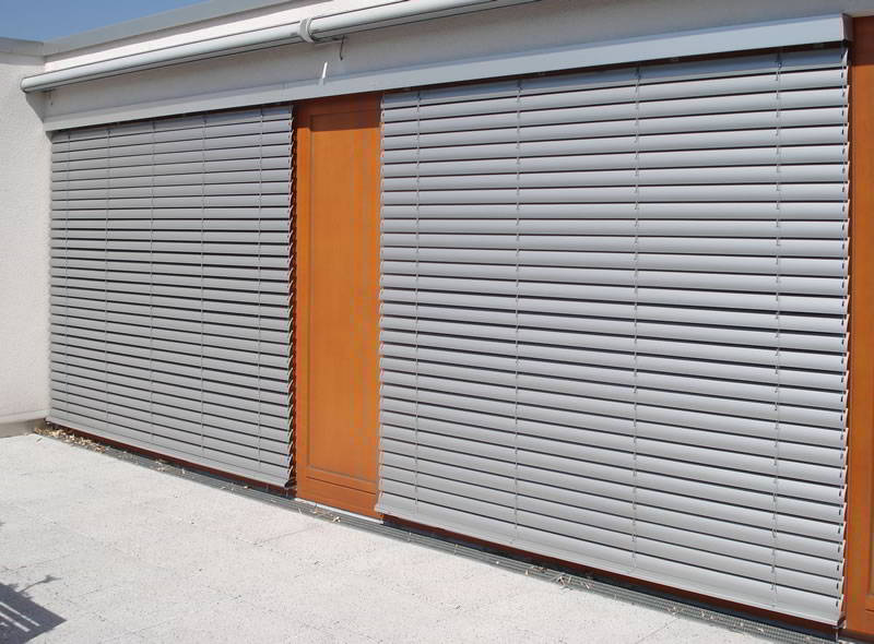 80 mm Aluminium Außenjalousie in Alu-farben
