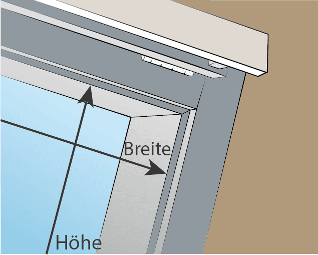 Messanleitung Flügellichtmaß Dachfenster mit Schattenfuge