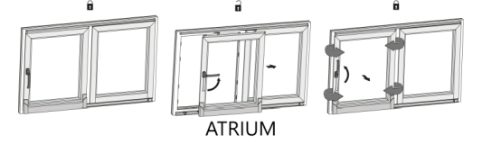 Tür mit Atriumfunktion