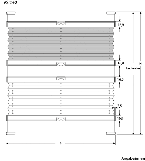 Cosiflor Plissee VS2+2 Schemata