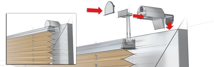 Easyfix&reg; Standard Plissee Montagezeichnung