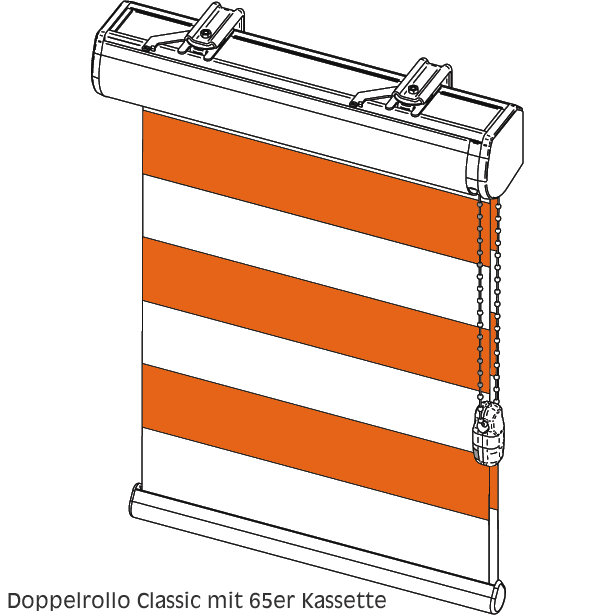Rundkassetten Doppelrollo 65er Darstellung