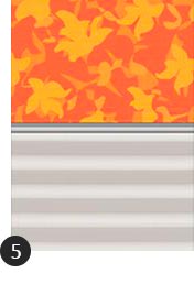 Verdunkelung Plus Farbe Dekor Gelb-Orange/Weiß (4568/1016)