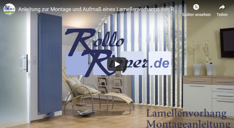 Youtube Film Vorschaubild - Aufmaß Montage Lamellenvorhang