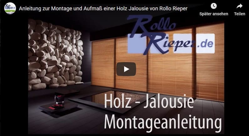 Youtube Film Vorschaubild - Montage Holz Jalousie