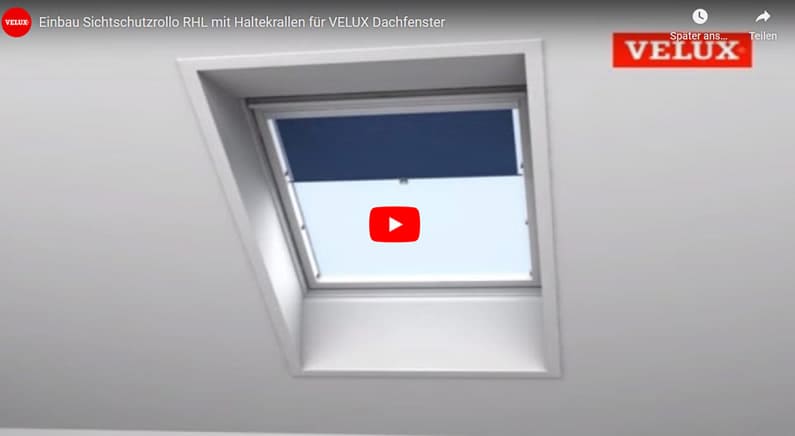 Youtube Film Vorschaubild - Montage Velux Rollo Haltekralle