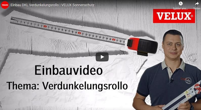 Youtube Film Vorschaubild - Dachfensterrollo VELUX Verdunklung