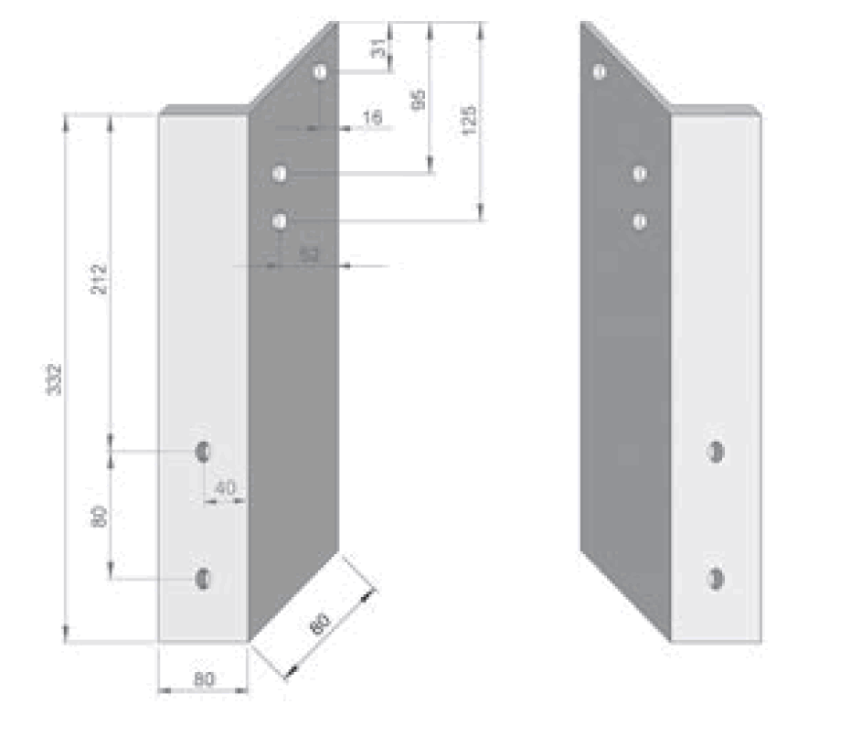 Dachsparrenhalter, anthrazit