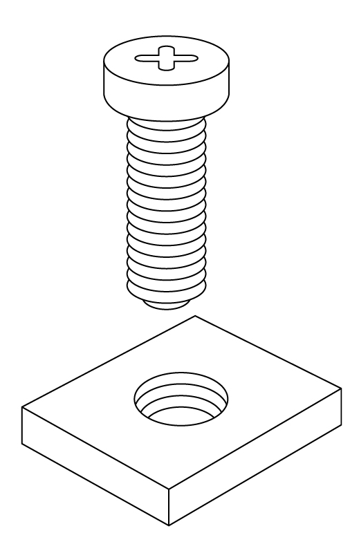 Tr&auml;ger-Klemmsatz mit Schraube M4 x 6 mm - f&uuml;r Montageprofil