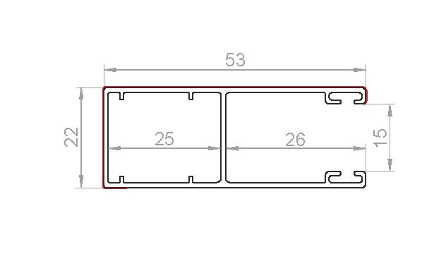 F&uuml;hrungsschiene - 53 mm