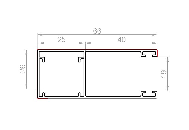 F&uuml;hrungsschiene - 66 mm