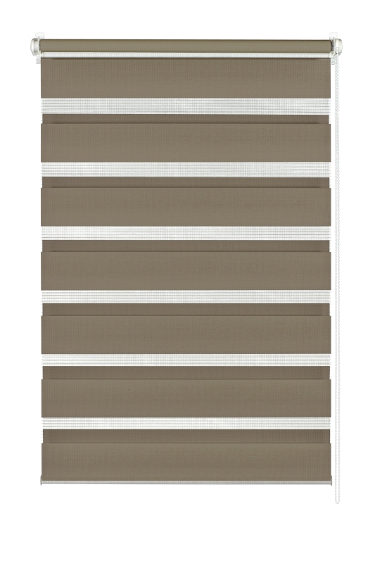 Easyfix Doppelrollo, ohne Bohren, mocca