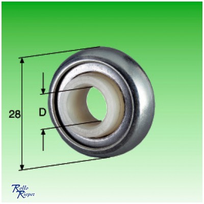 Selve Mini-Kugellager &Oslash; 12mm, Kunstoffring, mit Bund