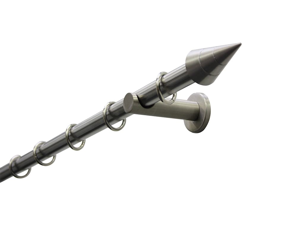 Komplettstilgarnitur Metall &Oslash; 20 mm, Endknopf Kegel, Edelstahl-Optik